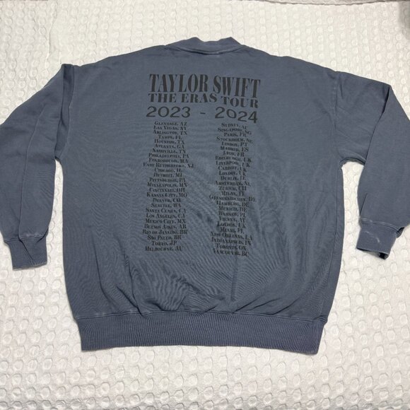 Taylor Swift | Eras Tour 2024 Official Merch Crew Neck Blue Sweatshirt | New - Picture 4 of 13